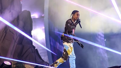 Travis Scott has been hit by hundreds of lawsuits following the deaths of 10 people at his Astroworld Festival in Houston, Texas, on November 5, 2021. AP