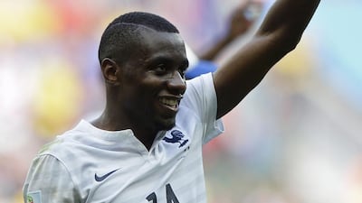 France midfielder Blaise Matuidi celebrates at their end of their round of 16 victory over Nigeria on Monday. Franck Fife / AFP / June 30, 2014