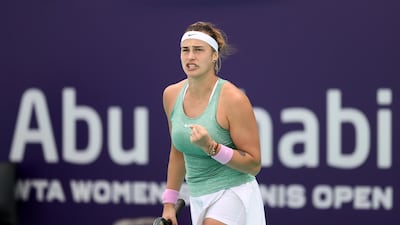Aryna Sabalenka celebrates victory over Veronika Kudermetova. Getty