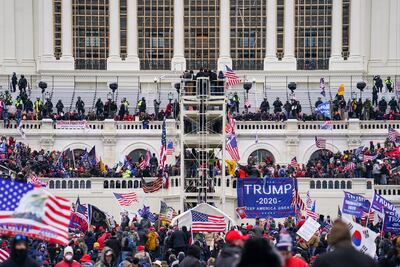 Supporters of President Donald Trump breach the Capitol in Washington on January 6. AP