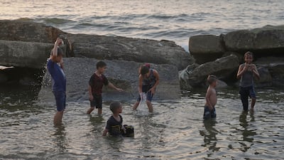 Palestinian children in Gaza city. AP