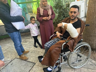 Bilal Afendi, 35, says he will spend about 10 more days in the hospital before starting rehabilitation treatment on his arm. Jihan Abdalla / The National