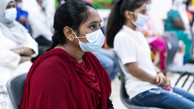 Crowds at Delhi Private School in Dubai where V. Muraleedharan, Indian Minister of State for External Affairs addressed workers about a programme that has been launched to teach blue-collar workers to use the computer and basic Arabic and English language skills. Reem Mohammed / The National