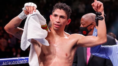 Rey Vargas, pictured after his win over Leonardo Baez in November, won the WBC featherweight title by beating Mark Magsayo. AP