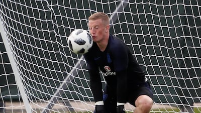 England's Jordan Pickford during training REUTERS / Lee Smith