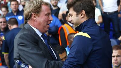 Harry Redknapp and Mauricio Pochettino together in 2014 when Redknapp weas in charge of Queens Park Rangers. Eddie Keogh / Reuters