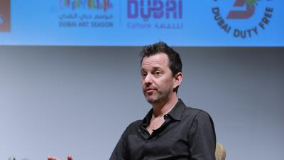 Author Rowan Hooper speaking at the Emirates Festival of Literature