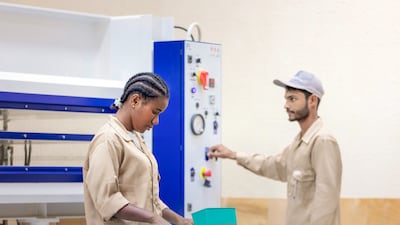 More than 180 men and women are employed at the shipyard in Ras Al Khaimah with the number of employees set to go over 600 by the end of this year. Photo: Sunreef Yachts