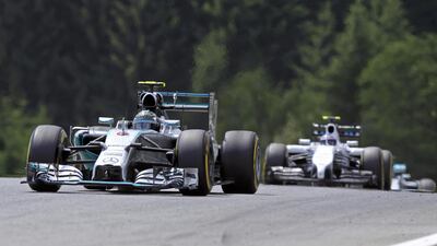 Mercedes driver Nico Rosberg on his way to victory in the Austrian Grand Prix on June 22, 2014. Reuters