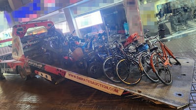 The campaign has resulted in the seizure of 50 e-bikes and 58 bicycles. Photo: Dubai Police