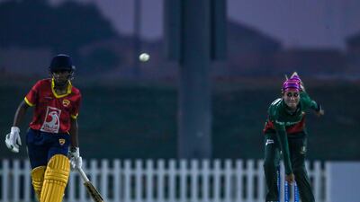 Bangladesh bowler Jahanara Alam in action.