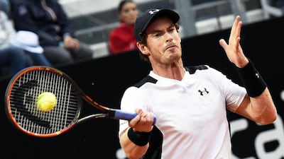 Britain's Andy Murray returns the ball to Serbia's Novak Djokovic during their men's final of the Italian Open tennis tournament at the Foro Italico in Rome, Italy, 15 May 2016. EPA/CLAUDIO ONORATI