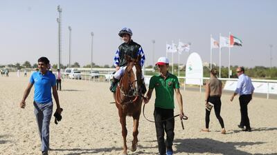 Jockey James Doyle has seen success in the UAE and will be in the gates at Newmarket on Saturday night. Sarah Dea / The National