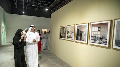 Sheikh Khalid bin Mohamed bin Zayed tours Abu Dhabi Art. Courtesy: Abu Dhabi Government Media Office
