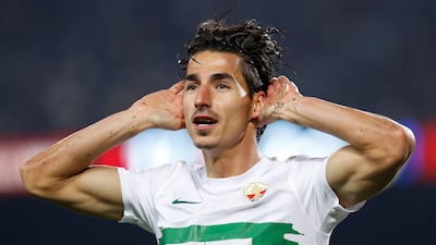 Pere Milla after levelling at 2-2. EPA