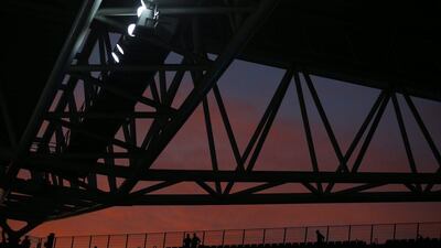 Sunset shown at the RCDE Stadium during the Primera Liga match between Espanyol and Real Madrid. Manu Fernandez / AP Photo