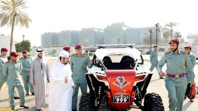 Maj Gen Mohammed Khalfan Al Rumaithi, chief of Abu Dhabi Police, has launched an off-road motorcycle patrol to respond to incidents in remote areas away from paved roads. Courtesy Security Media