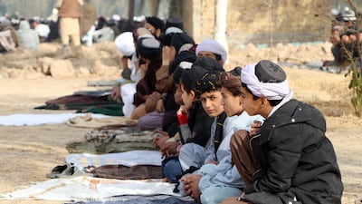 Afghans pray for rainfall in Kandahar after a drought that worsened the fragile economic situation. EPA