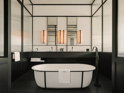 The bathroom is stocked with toiletries from Diptyque. Photo: The Telegraph