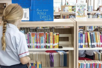 DUBAI, UNITED ARAB EMIRATES. 28 MAY 2018. Only 55% children in Dubai read for pleasure. Andi Price English lead at Ranches Primary School believes it's important to incorporate reading into every aspect of school life. A 5th year class at the Ranches Primary School during a reading class in the library. (Photo: Antonie Robertson/The National) Journalist: Anam Rizvi. Section: National.