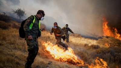 Greek authorities deployed dozens of firefighters, as well as six water-dropping planes and four other aircraft, to a wildfire that broke in Keratea.