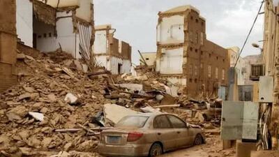 Flood damage in Tarim, a city in south-eastern Yemen, after heavy rainfall on May 2, 2021. Courtesy Hadramawt governorate media office