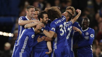 Chelsea are four points clear of Tottenham at the top of the Premier League, with five games of the season remaining. John Sibley / Reuters