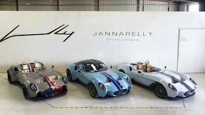 Priced from Dh230,000, the Design-1 sits on a bespoke chassis manufactured in Al Jafiliya. Courtesy Jannarelly Automotive