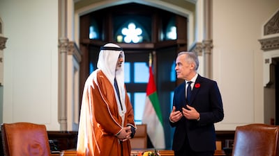 Sheikh Khaled's visit comes weeks after President Sheikh Mohamed spoke by phone with Mr Carney to explore efforts to deepen partnerships, with a focus on the economy, investment and advanced technology
