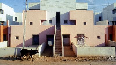 Doshi designed Ahmedabad's Life Insurance Corporation Housing in 1973. Photo: VSF