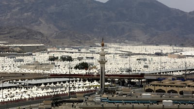 A camp is set up for pilgrims in Mina, near Mecca, ahead of this year's pilgrimage.