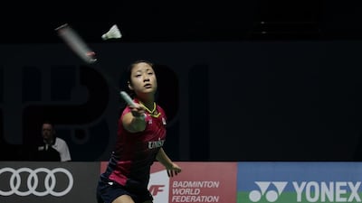 Japan's Nozomi Okuhara in cation during her finals match against China's Wang Yihan at the Womens Singles Championship for the Dubai BWF World Superseries Finals. Jeffrey E Biteng / The National
