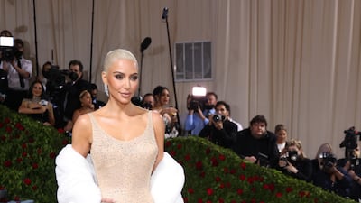 The dress is translucent and embellished with more than 6,000 crystals. EPA