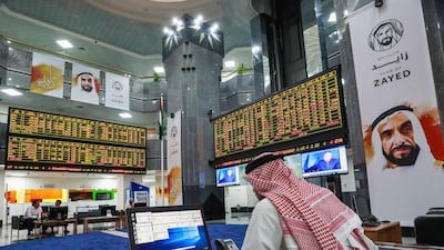 The Abu Dhabi Stock Exchange's benchmark index closed higher on Wednesday off the back of the announcement of a Dh50bn stimulus for the emirate. Victor Besa / The National
