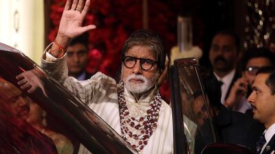 Bollywood actor Amitabh Bachchan leaves after attending the wedding ceremony. Reuters