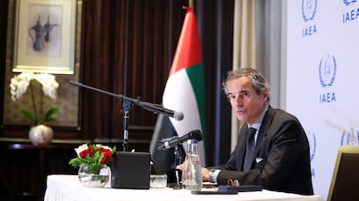 Rafael Grossi, director general of the International Atomic Energy Agency, in Abu Dhabi on Tuesday. Chris Whiteoak / The National