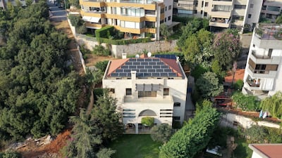 With the fuel crisis worsening across Lebanon, solar panels are becoming a common sight, as seen atop a building in the town of Sehayleh, north of Beirut. Reuters