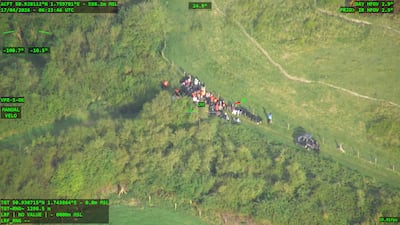A group of migrants spotted attempting to make their way to a boat. Photo: UK Home Office