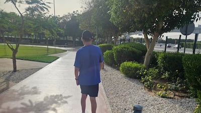 Abu Dhabi resident Carl Davies is walking five kilometres a day for a year to raise awareness and support for younger stroke survivors. Nick March / The National