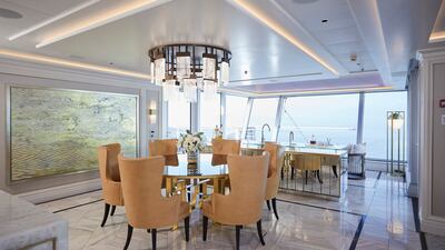 The dining area of the Regent Suite, which costs $837,299 per person