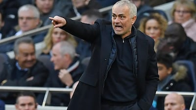 Jose Mourinho gestures on the touchline. AFP