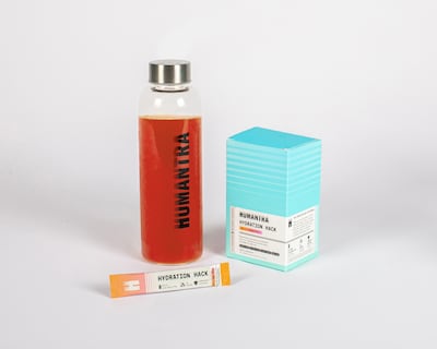 Sachets by Humantra contain six essential electrolytes. Photo: Humantra