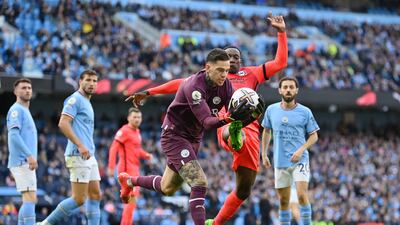 MANCHESTER CITY PLAYER RATINGS: Ederson – 6. Some questionable ball-handling and distribution led to an opportunity for Welbeck inside 10 minutes, though he redeemed himself when he picked up an assist when his long ball found Haaland. He should have done better with Trossard’s goal low to his corner. Getty
