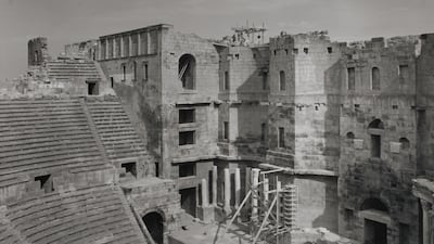 The 2nd-century Roman theatre in Bosra, Syria, April 1963