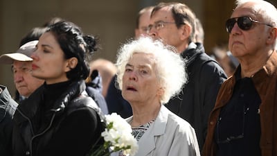 Muscovites queue to enter the hall. AFP