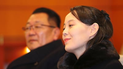 Kim Yo Jong, North Korean leader Kim Jong-un's younger sister, at Seoul's Incheon airport on February 9, 2018 after arriving for the opening ceremony of the Pyeongchang 2018 Winter Olympic Games as part of a high-level diplomatic delegation led by the North's ceremonial head of state Kim Yong Nam. Dong-A Ilbo / AFP