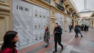 Dior is among the multitude of brands to close its Russian stores. EPA