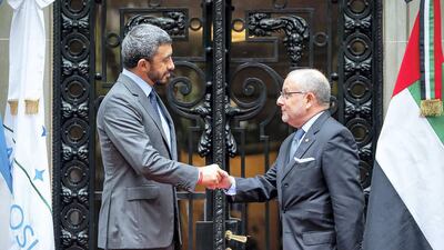 JJorge Marcelo Faurie, Minister of Foreign Affairs and Worship of Argentina, receives Sheikh Abdullah bin Zayed, Minister of Foreign Affairs and International Cooperation of UAE. Wam