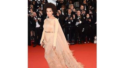 Solange Knowles at Cannes Film Festival in a Rolland gown. Ian Gavan / WireImage