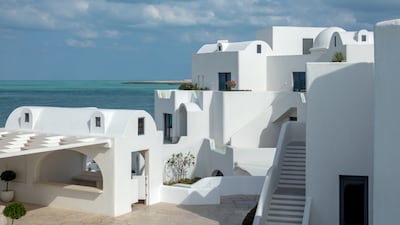 The five-star property in Ghantoot is an ode to Santorini's timeless architecture